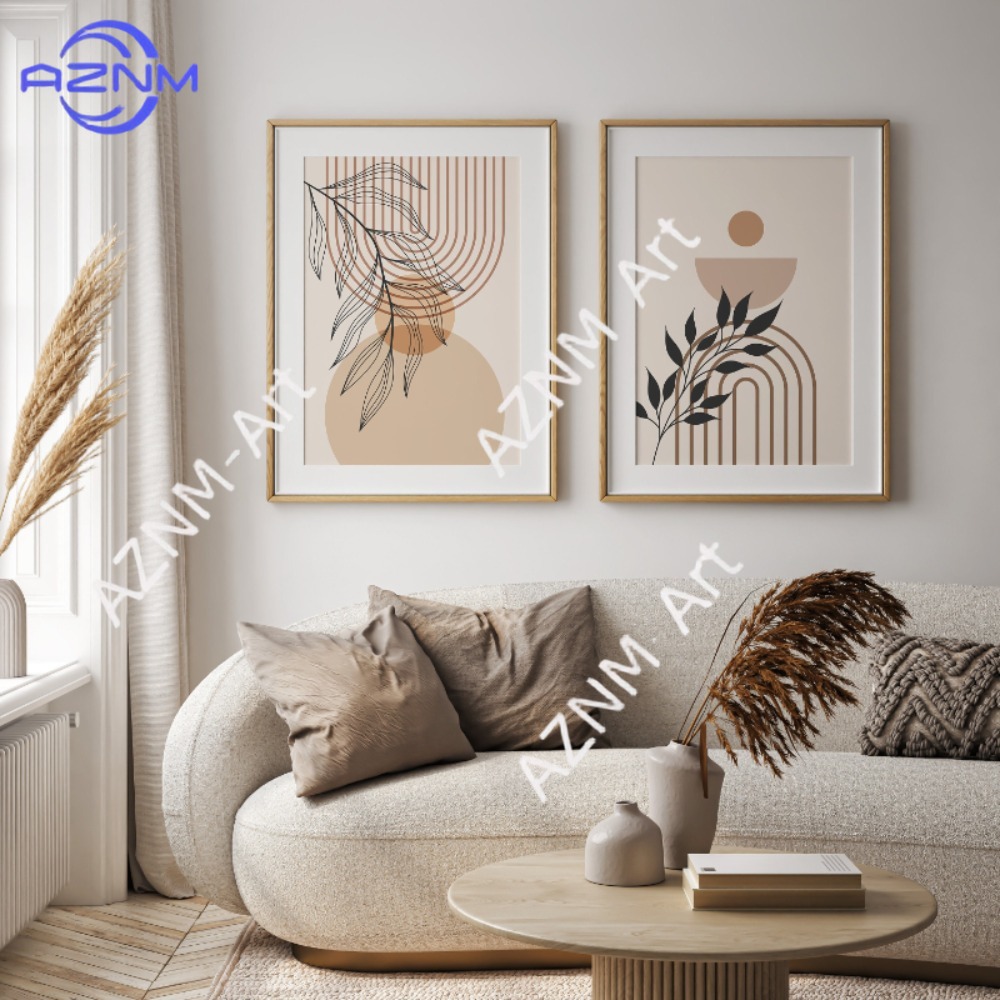 Abstract Canvas Set - Juego de 2 Cuadros Decorativos Botánicos