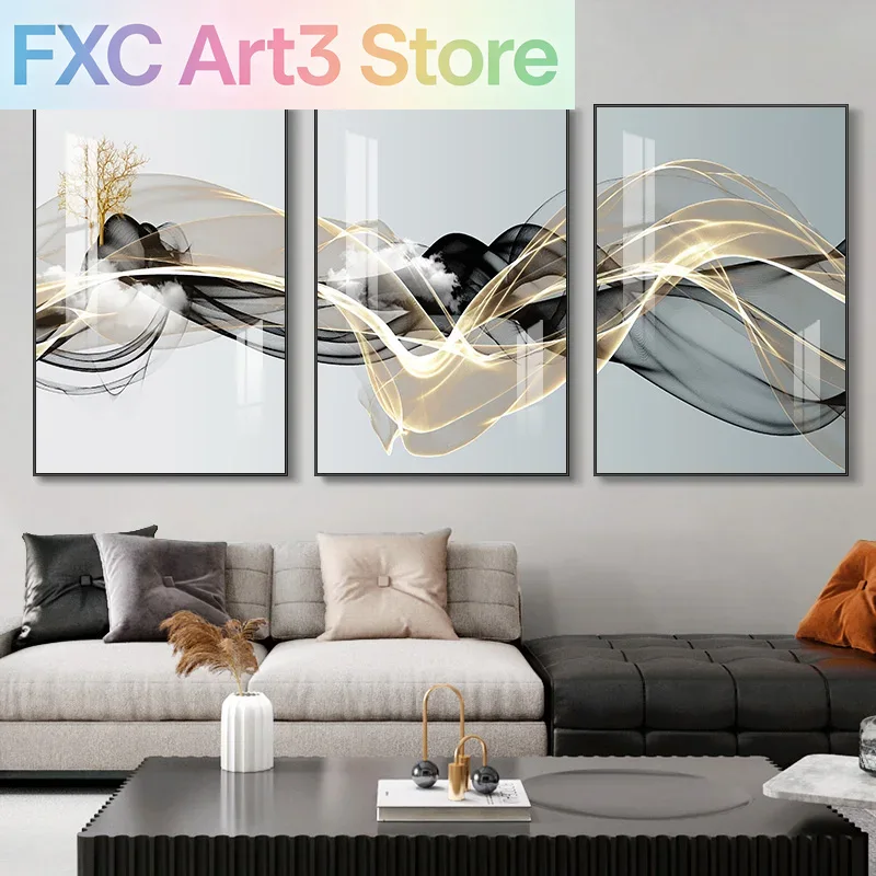 Juego de 3 piezas de arte mura - Abstract Canvas Set reseña y precio