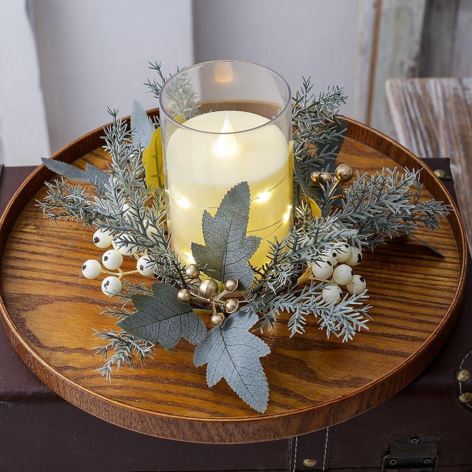 Corona de velas con flores art - Candle Holder Decor reseña y precio